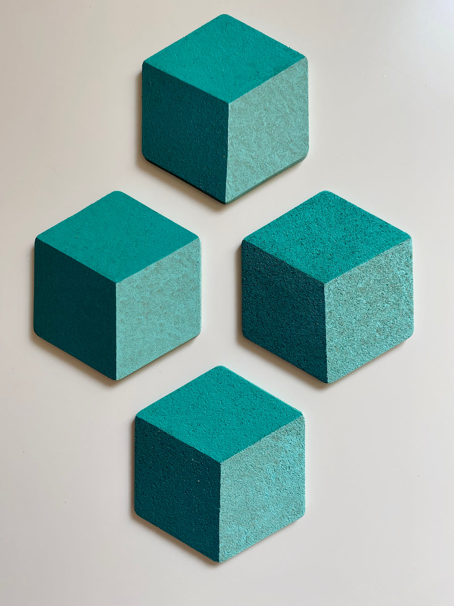 Geometric Hexagon Cork Coasters White – anchortwentyfour